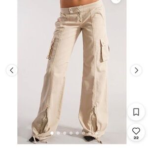 REVICE Beige Casual cargo Pants